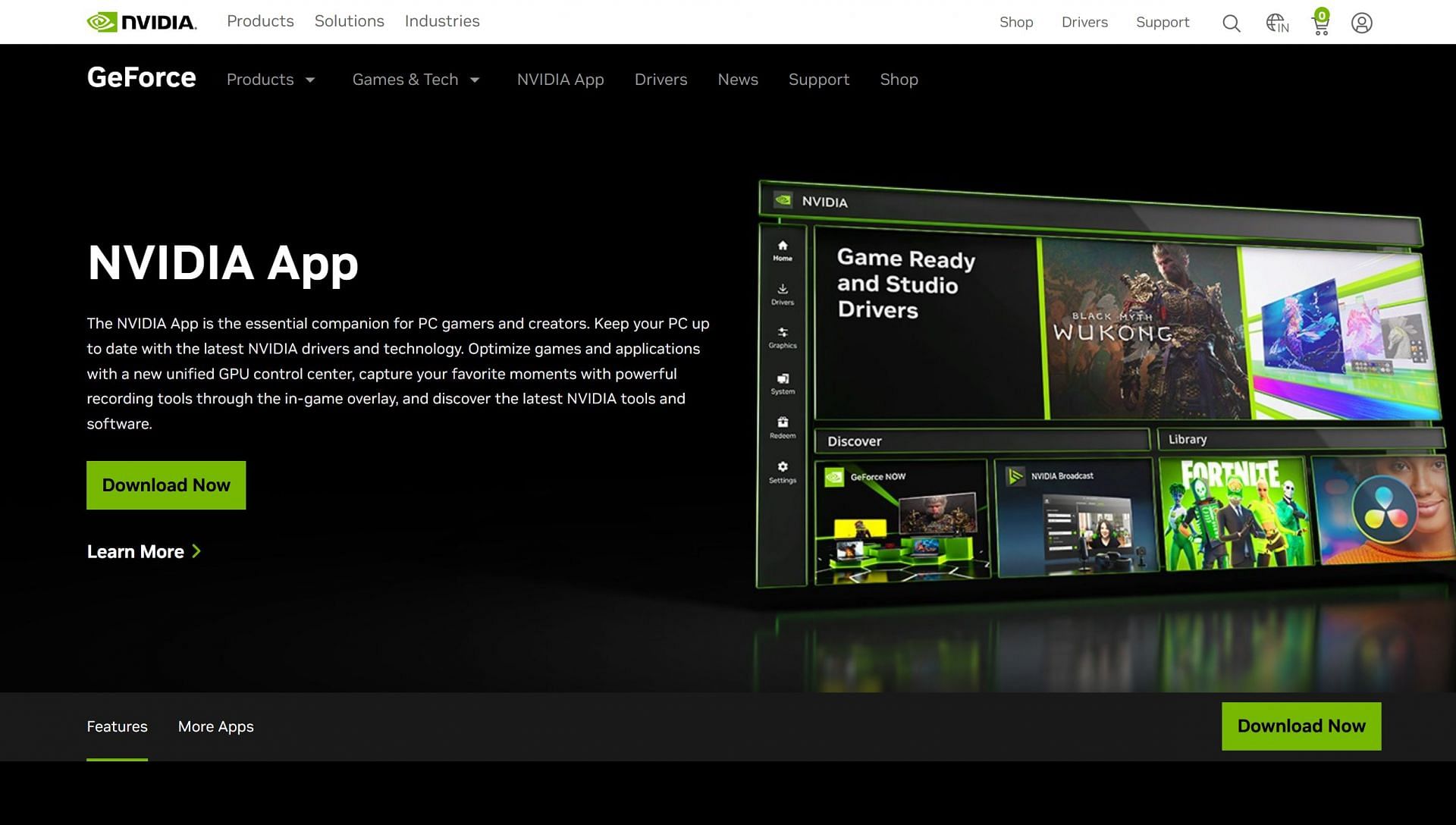 The Nvidia App is the latest software for controlling your drivers and in-game tools (Image via Nvidia)